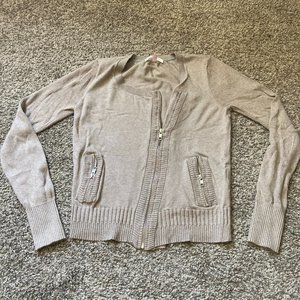 Victoria's Secret Tan Crop Zip Cardigan